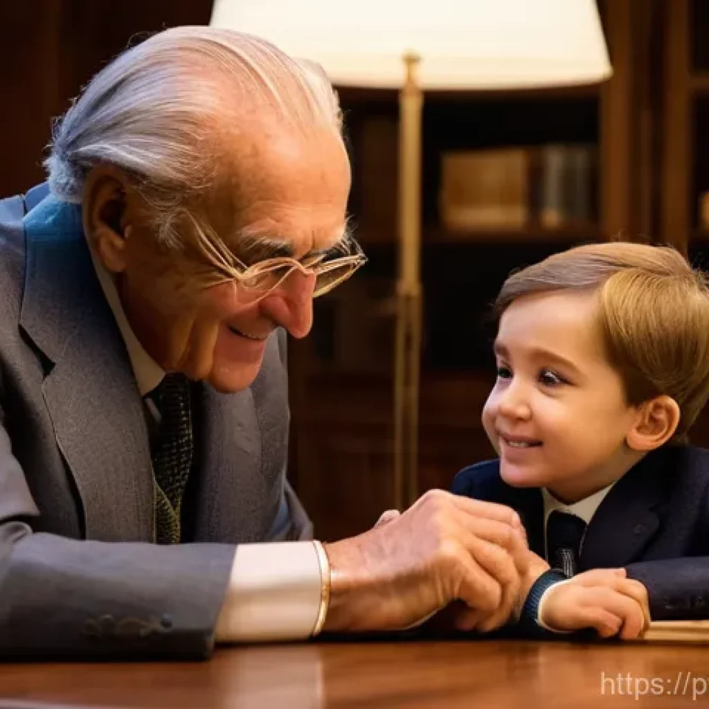 스위스 명품 시계 브랜드 TOP 5 - **"A heartwarming scene of intergenerational connection. An elegantly dressed grandfather, with kind...