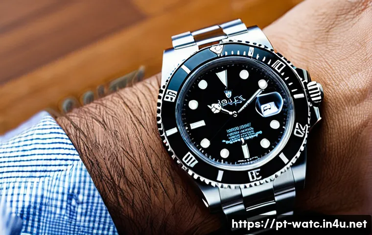 롤렉스 서브마리너 구매 가이드 - A close-up, high-resolution image of a Rolex Submariner Date 116610LN wristwatch on a Brazilian busi...