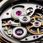 Home 19 오토매틱 시계 작동 원리 - A highly detailed close-up of a luxury automatic wristwatch’s open case back, showcasing the intrica...